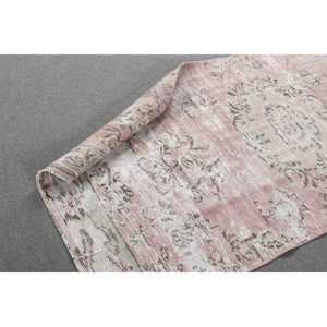 พรมขนาด 3.5x8.4 ฟุต, พรมตุรกีโบราณ, พรมขนสัตว์สีชมพู - Product Image 5