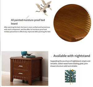 Sang trọng Vua Kích thước khung giường Hiện Đại Đồ nội thất phòng ngủ khách sạn đồ nội thất gỗ rắn lưu trữ khung giường - Product Image 6