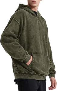 Sudadera con capucha de lavado ácido de alta calidad para hombre, aspecto lavado Vintage, ropa de calle de moda, perfecta para el diario, informal y Chill Vibe - Product Image 3