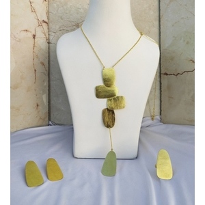 Handmade Brass <b>Statement</b> <b>Necklace</b> Gold Plating Trendy Religious Geometric Design Women's - Product Image 3