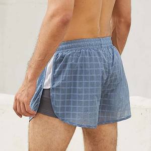Shorts décontractés pour hommes en coton 100% à double couche, design personnalisé OEM, couleur contrastée, taille élastique, shorts de jogging d'été - Product Image 6
