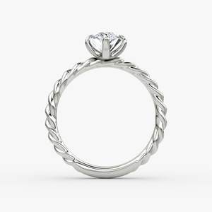 Anillo de Compromiso de Plata de Ley 925 Chapado en Oro con Moissanita de Corte Brillante, Estilo Cuerda, Joyería Elegante para Boda Tishya - Product Image 3