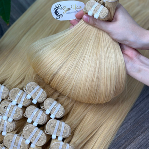 Extensions de cheveux humains vierges vietnamiens Remy à double trame, super double trame, pleine longueur, blondes, de qualité supérieure, vente en gros, Sun Hair Company - Product Image 1