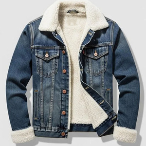 Veste en jean doublée en sherpa pour homme, fabrication et approvisionnement par GREEN SWIFT INDUSTRIES - Product Image 2