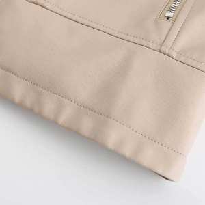 เสื้อแจ็กเก็ตหนังแฟชั่นสำหรับผู้หญิงขายดีเสื้อแจ็กเก็ตทำจากผ้าฝ้ายถักสำหรับนักปั่นโลโก้ตามต้องการ - Product Image 6