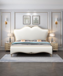 Modern <b>queen</b> <b>size</b> storage <b>bed</b> Soft <b>bed</b> with upholstered headboard Underbed compartment for storage - Product Image 3