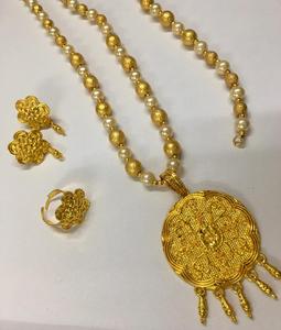 Capteur de rêves perle meilleure qualité tissu indien mode bijoux collier dubaï bijoux 24K argent or plaqué ensembles - Product Image 6