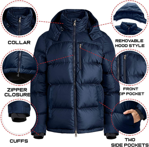 Doudoune à logo brodé personnalisé Vêtements de promotion Doudoune élégante avec capuche amovible Mode hivernale - Product Image 6