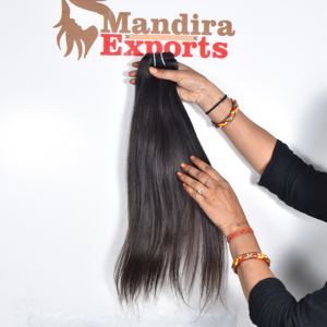 Unprocessed Raw Human <b>Hair</b> Bundles Wholesale Vendor Indian <b>Black</b> Straight Temple Virgin Cuticle Aligned Human <b>Hair</b> - Product Image 1