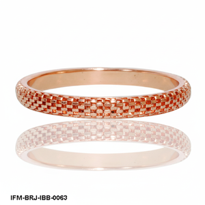 Bracelet jonc en laiton plaqué or rose pour femmes, tressage texturé, jonc empilable, cadeau unique pour elle - Product Image 1