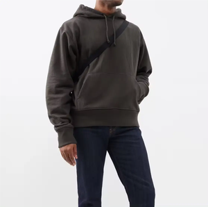 Pull-over en coton pour hommes personnalisé de 400gsm à poids lourd Sweat à capuche surdimensionné avec cordon de serrage - Product Image 4