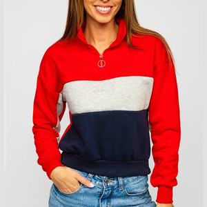 Sweat à col rond 3 couches sans couture French Terry pour femme 100% coton à séchage rapide respirant à manches longues - Product Image 1