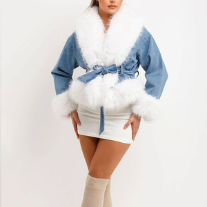 Chaqueta vaquera duradera para mujer de punto 100% algodón manga larga transpirable invierno - Product Image 4