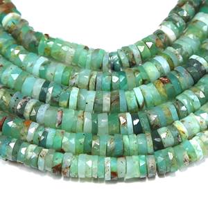 Perles de pierres précieuses à facettes en chrysoprase naturelle en forme de bouton de 6mm pour la fabrication de bijoux Perles de pneu étonnantes de 16 pouces - Product Image 1