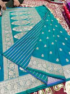 Hermoso Sari Tradicional Banarasi de Chifón Puro con Tela Suave de Secado Rápido y Protección Solar para Mujeres, Ideal para Fiestas - Product Image 4