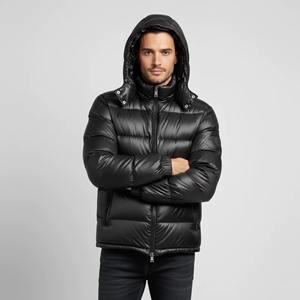 Men's Canvas Stand Collar Shiny Glossy Puffer Jacket Padded Quilted Insulated - Product Image 5
