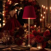 Lampe tactile sans fil élégante en velours, rechargeable, base fine dorée, intensité réglable, veilleuse LED sans fil, décoration pour mariage, bar