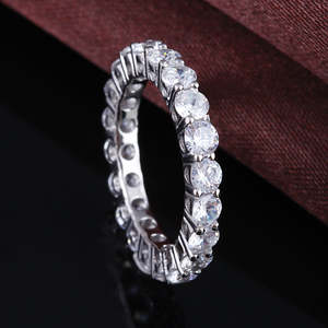 Sterling Silver Eternity <b>Crystal</b> <b>Ring</b> - Product Image 2