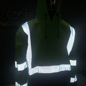 Venta al por mayor de alta visibilidad Super calidad fábrica OEM logotipo personalizado trabajo uniforme hivis reflectante seguridad sudadera chaqueta con capucha - Product Image 3
