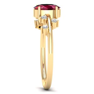 REYES Venta caliente 14K oro moissanita Anillos De Compromiso corte ovalado 0,75 quilates rubí piedra preciosa regalo de boda joyería fina para mujeres - Product Image 3
