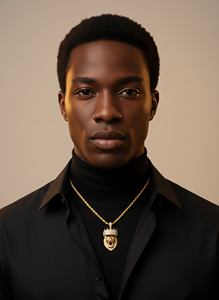 Pendentif unisexe en argent sterling fait main avec émail tendance en forme de couronne, serti de moissanite VVS de qualité brillante en 3D en forme de visage de lion glacé - Product Image 3