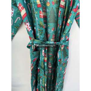 Robe kimono en coton imprimé à la main en Inde, style ethnique, peignoir de spa, méthode d'impression à la main - Product Image 5