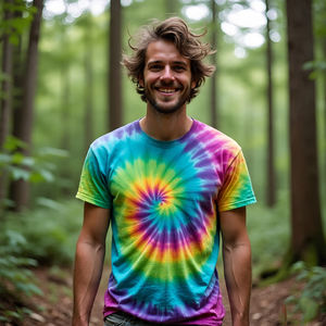 Oversize Acid Wash Camisetas Tie Dye Manga corta Ropa deportiva para hombres Casual Stone Wash Spare Tie Dye Camisetas para hombres - Product Image 2