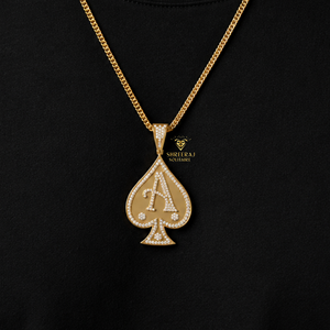 Colgante Hip Hop Personalizado As de Espadas, Plata de Ley 925, Diamante Moissanita VVS, Collar con Diseño de Carta de Juego, Joyería - Product Image 1