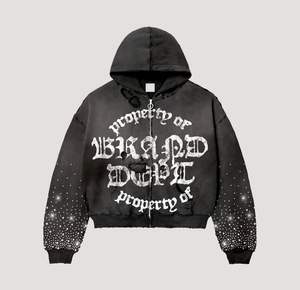 ชุดวอร์มผู้ชายมีฮู้ดพิมพ์ลายสีพื้นชุดวอร์มสำหรับฤดูหนาวแนวสตรีทวินเทจ - Product Image 2