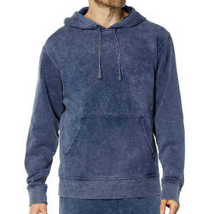 New High Quality Plain Dyed Breathable and Quick Dry Men Acid Wash Hoodie / Casual and Outdoor Wear Men Acid Wash Hoodie - Product Image 1