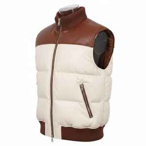 Gilet matelassé décontracté en toile pour homme, respirant, chaud, zippé, sans manches, pour l'hiver - Product Image 3