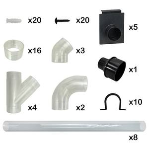 89-Piece 4" Clear Pipe Reusable Manual Dust Collection Kit-Complete Small Shop & Garage Dust <b>Management</b> System - Product Image 1