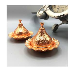 Cuenco de chocolate de metal en relieve de oro rosa con cúpula hecho a mano - Product Image 2