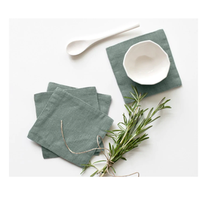 Posavasos de lino 100% natural, manteles individuales y posavasos de alta calidad con forma de posavasos de lino, venta al por mayor - Product Image 1