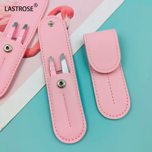 Juego de pinzas para cejas de acero inoxidable de dos piezas ANAAIF, pinzas de apertura oblicua positiva puntiagudas, herramienta de reparación de cejas colorida - Product Image 6