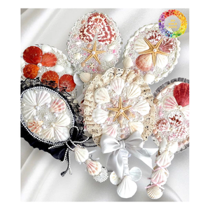 Shell Compact <b>Mirror</b>, Handmade Ocean <b>Vanity</b> <b>Mirror</b> with Real Seashells and Pearl Decor, Ideal for Mermaid Beach Gift Accessories - Product Image 4