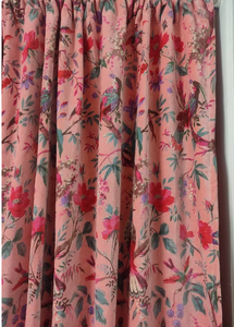Fait à la main rose pêche oiseau imprimé velours coton Vintage rideaux occultant fenêtre suspendu pour la maison et la chambre décoration prix usine - Product Image 5
