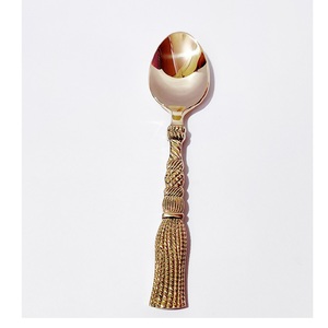 Couverts en laiton mat de haute qualité cuillère coupe poignée avec miroir polonais à la main pour la maison hôtel Restaurant fête voyage-amical - Product Image 5