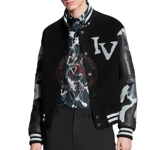 Vestes Letterman Baseball Varsity de haute qualité Manches en cuir Corps en laine Vestes universitaires avec logo personnalisé - Product Image 6