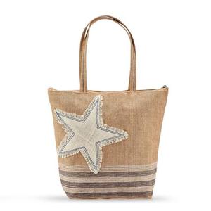 Bolso de yute estilo bohemio con asas OEM ODM personalizado Vintage bolsas de compras hechas a mano reutilizable Bolsa De yute para damas - Product Image 2