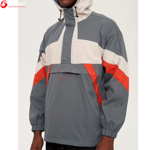 OEM Custom Canvas Thin Hooded Windbreaker Jacket for Men-Waterproof Breathable Autumn/Winter Outdoor Full-<b>Zip</b> - Product Image 2