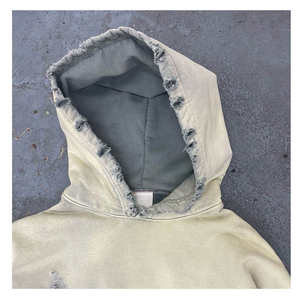 Sweat-shirt à capuche oversize en molleton épais de style vintage délavé à l'acide et décoloré au soleil pour homme - Product Image 5