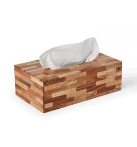 Boîte à mouchoirs en bois élégant porte-serviettes en bois étui décoratif fait à la main pour salle à manger et bureau à un prix raisonnable - Product Image 2