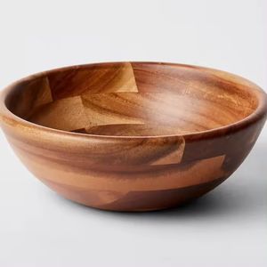 Cuenco de madera de mango de forma redonda con color marrón natural para el hogar y restaurantes Cuenco de madera para servir - Product Image 4