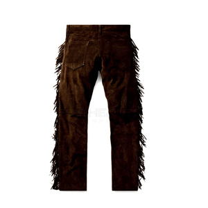 Pantalon en jean évasé à jambes larges pour hommes Pantalon en cuir personnalisé à empiècements Pantalon en denim à cloche tendance Vente en gros - Product Image 2