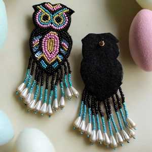 2025 New Arrivals Flower Design Golden <b>Black</b> Unisex Handmade Seed Bead Teacher Classic <b>Stud</b> Wedding <b>Earrings</b> - Product Image 6