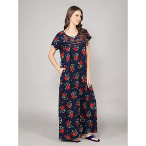 Camisón de Viscosa Súper Suave y Cómodo con Estampado Floral, Cintura Elástica con Cierre de Lazo para el Hogar, Logotipo Personalizado, Transpirable, Suministro ODM - Product Image 3