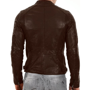 Veste de moto en cuir marron de qualité supérieure pour homme, aventure et tourisme, veste de moto pour homme - Product Image 3