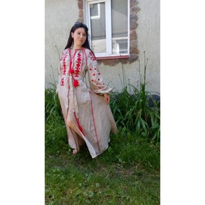 ชุดแต่งงานยูเครนสำหรับฤดูร้อนแขนพองตัดเย็บด้านหน้ากว้างผ้าคอตต้อนแฟชั่นขนาด XL พร้อมโลโก้บนหลัง - Product Image 3