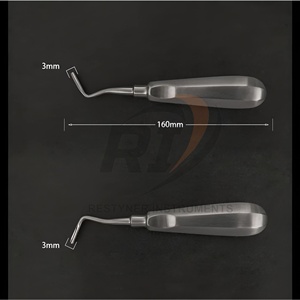 Élévateur dentaire de luxation en acier inoxydable péristomes incurvés faciles à manipuler pour la chirurgie parodontale et l'extraction de racines - Product Image 3